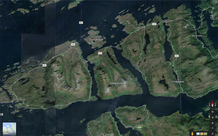 Fjordrute Satelitenbild
